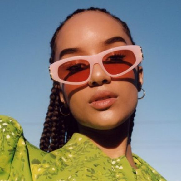 Balenciaga BB0095S 003 BRAND NEW Sunglasses Pink Gold Red Cat Eye Unisex - Picture 4 of 11